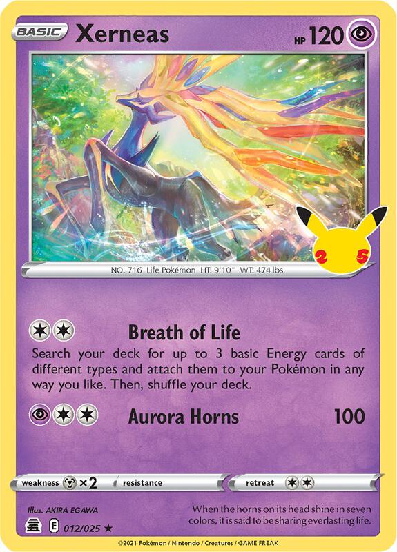 Xerneas Pokemon card from Celebrations