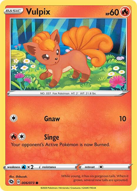Vulpix Pokemon card from Champion's Path