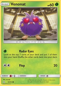 Venonat Pokemon card from Unbroken Bonds