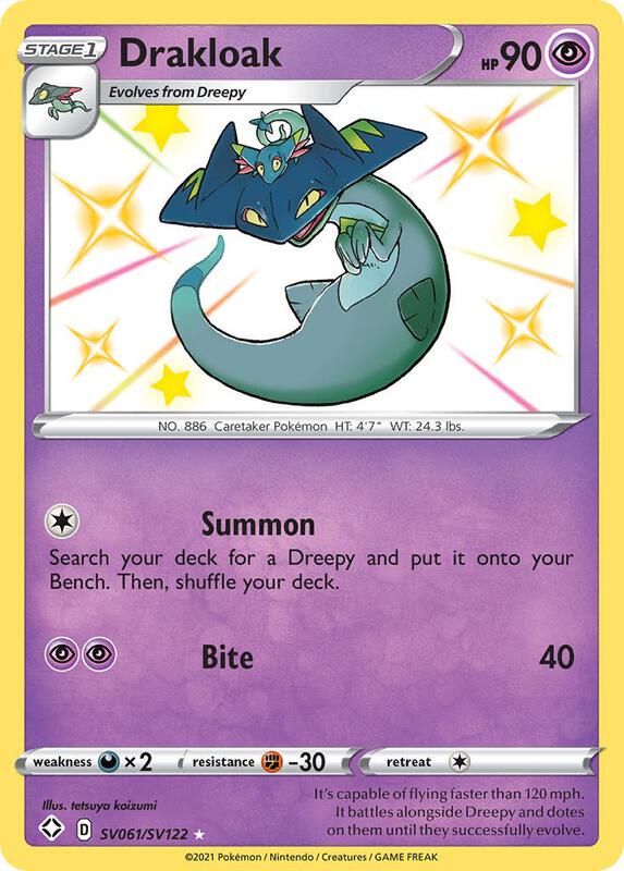 Drakloak Pokemon card from Shining Fates: Shiny Vault