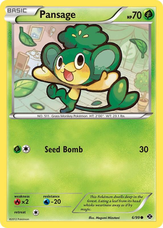 Pansage Pokemon card from Next Destinies