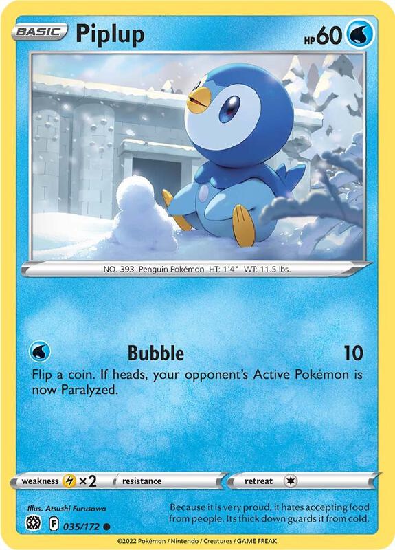 Piplup Pokemon card from SWSH09: Brilliant Stars