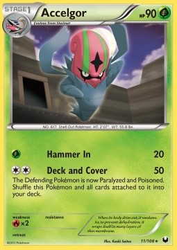 Accelgor Pokemon card from Dark Explorers