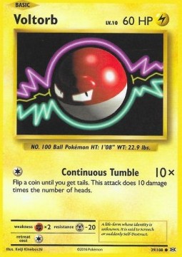 Voltorb Pokemon card from Evolutions