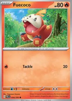 Fuecoco Pokemon card from Paldea Evolved
