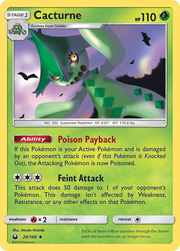 Cacturne Pokemon card from SM - Celestial Storm