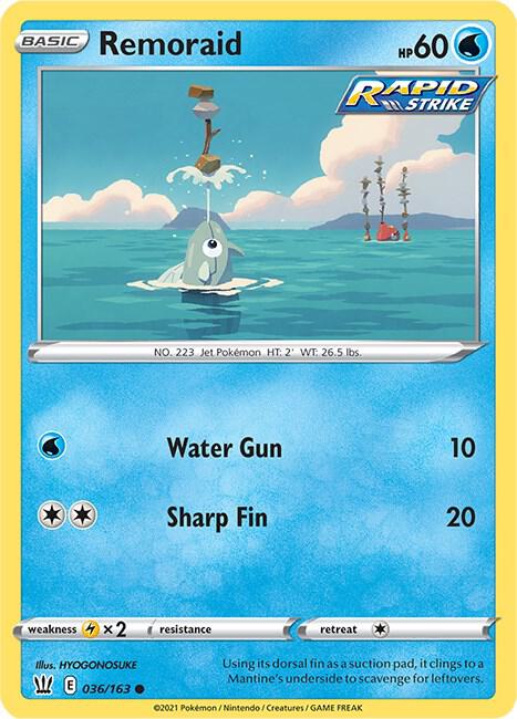 Remoraid Pokemon card from SWSH05: Battle Styles
