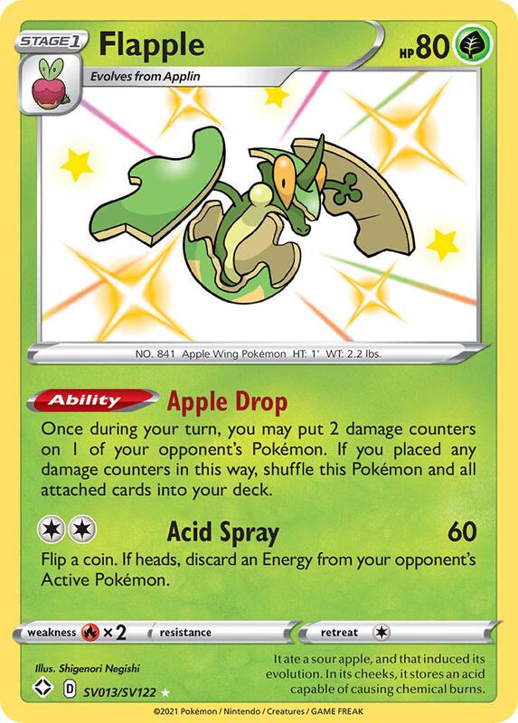 Flapple Pokemon card from Shining Fates: Shiny Vault