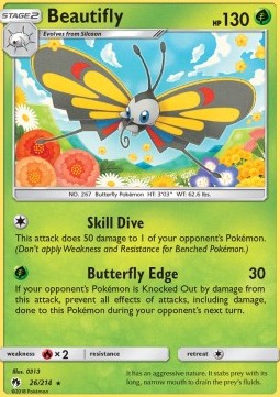 Beautifly Pokemon card from Lost Thunder