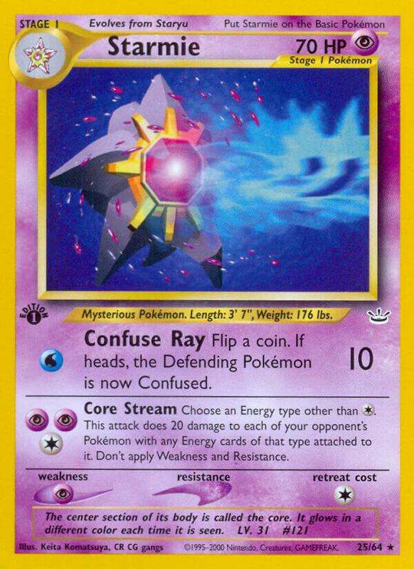Starmie Pokemon card from Neo Revelation