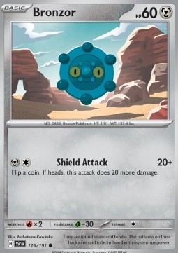 Bronzor Pokemon card from Surging Sparks
