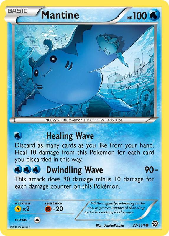 Mantine Pokemon card from XY - Steam Siege