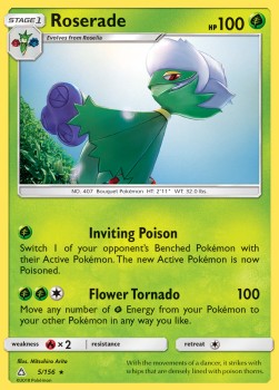 Roserade Pokemon card from Ultra Prism