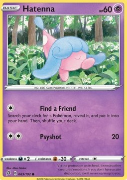 Hatenna Pokemon card from Rebel Clash