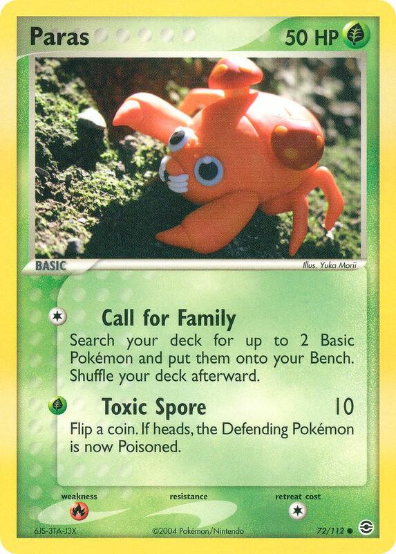 Paras Pokemon card from FireRed & LeafGreen