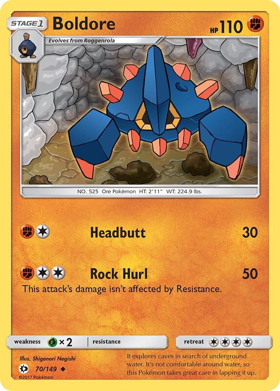 Boldore Pokemon card from SM Base Set