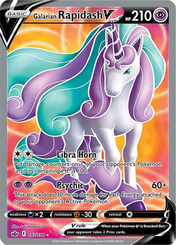 Galarian Rapidash V (Full Art) Pokemon card from SWSH06: Chilling Reign