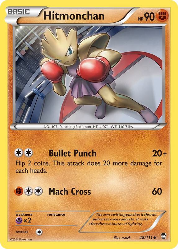 Hitmonchan Pokemon card from XY - Furious Fists