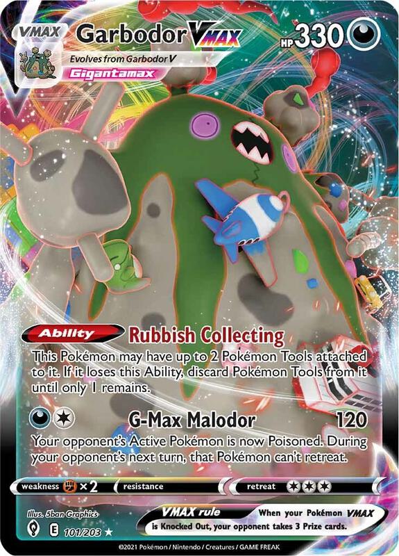 Garbodor VMAX Pokemon card from SWSH07: Evolving Skies
