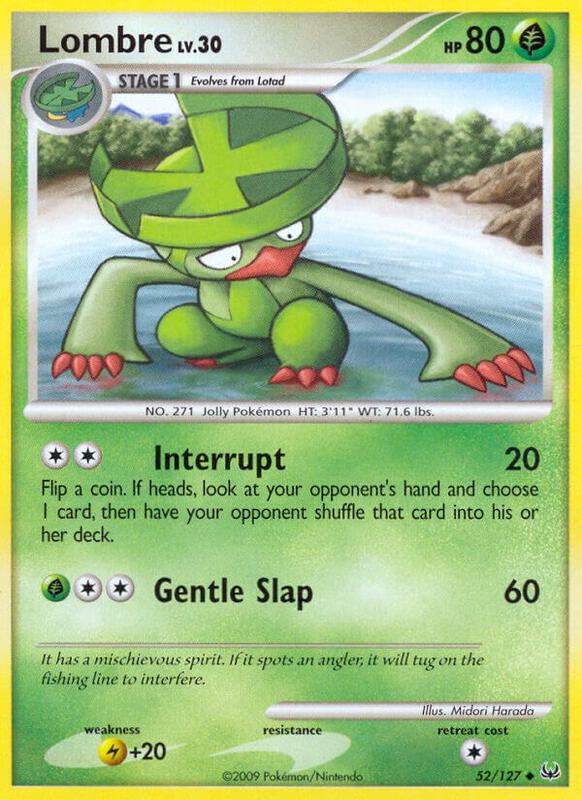 Lombre Pokemon card from Platinum