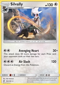 Silvally Pokemon card from Unified Minds