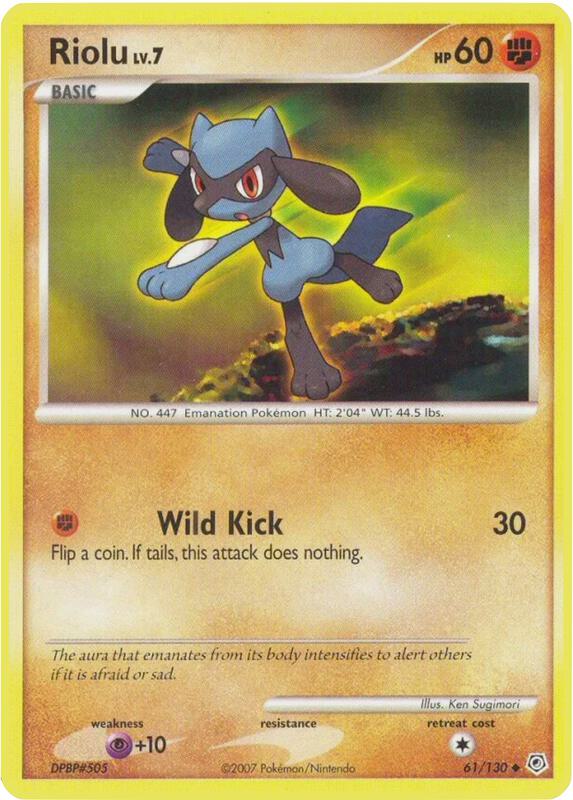 Riolu Pokemon card from Diamond and Pearl