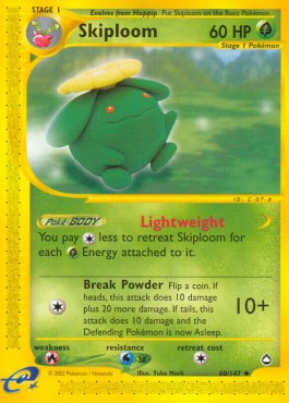 Skiploom Pokemon card from Aquapolis