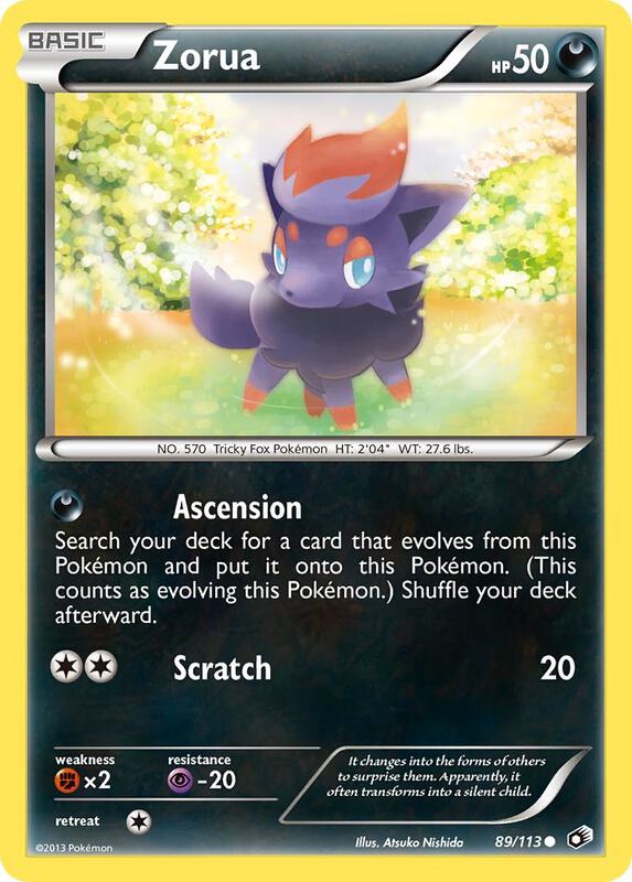 Zorua Pokemon card from Legendary Treasures