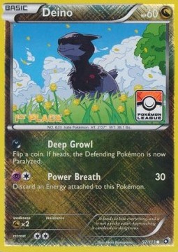 Deino Pokemon card from Legendary Treasures