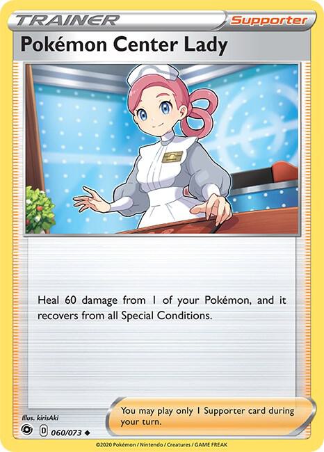 Pokemon Center Lady Pokemon card from Champion's Path