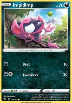 Impidimp Pokemon card from Rebel Clash
