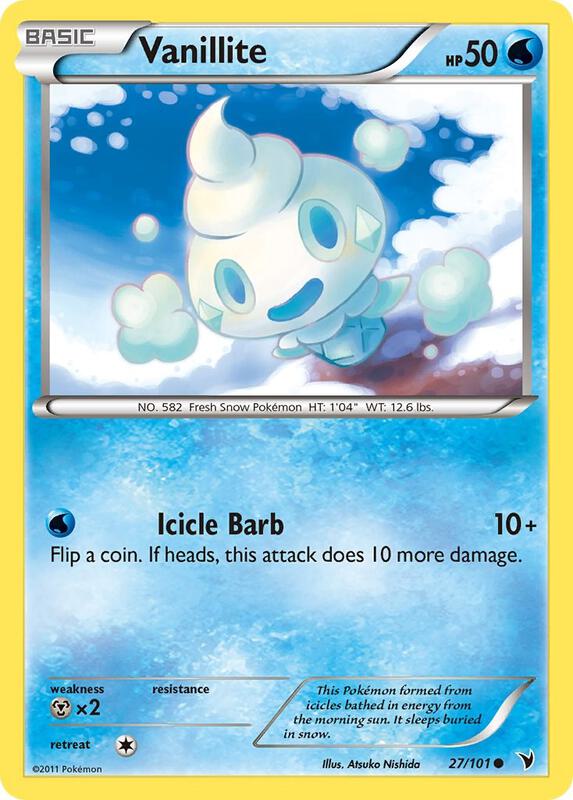 Vanillite Pokemon card from Noble Victories