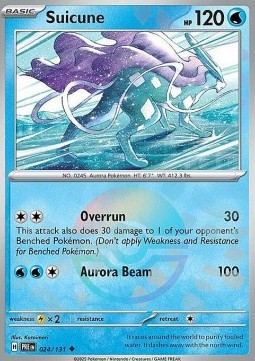 Suicune Pokemon card from Prismatic Evolutions Additionals