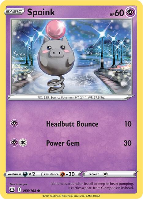 Spoink Pokemon card from SWSH05: Battle Styles
