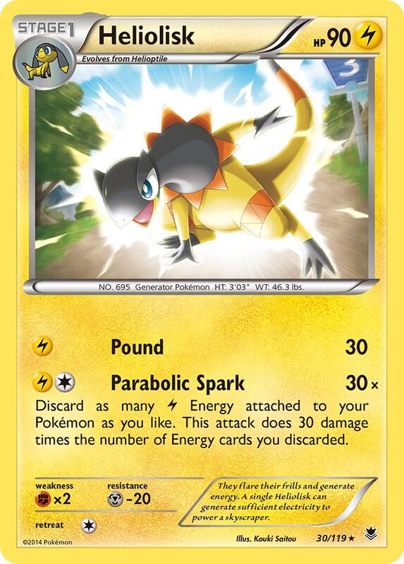Heliolisk Pokemon card from XY - Phantom Forces