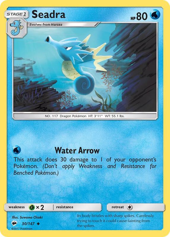 Seadra Pokemon card from SM - Burning Shadows