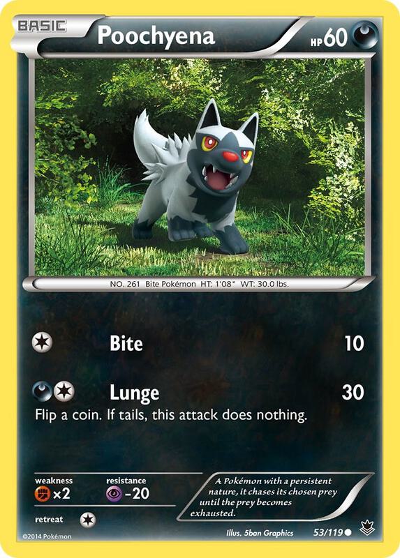 Poochyena Pokemon card from XY - Phantom Forces