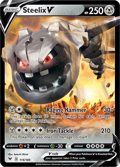 Steelix V Pokemon card from SWSH04: Vivid Voltage