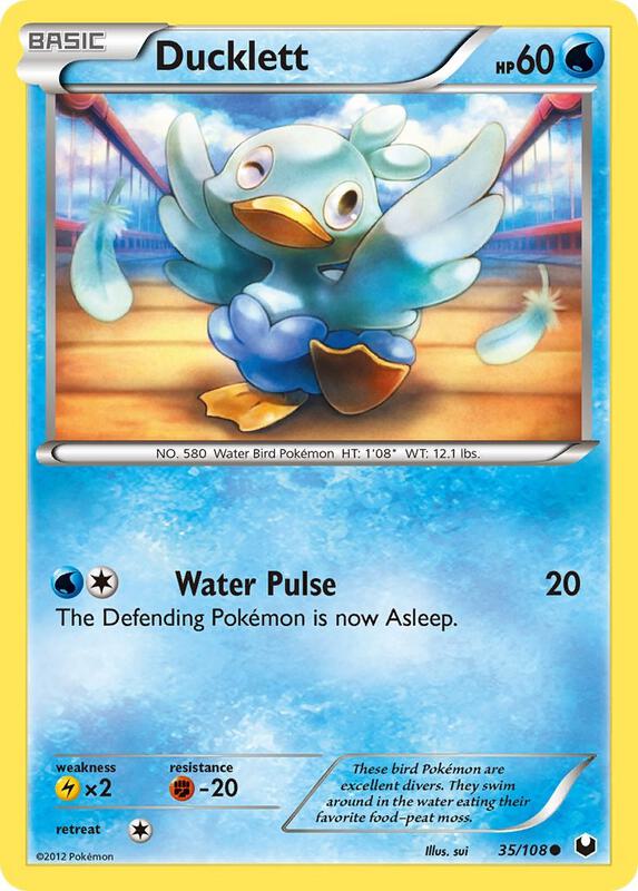 Ducklett Pokemon card from Dark Explorers