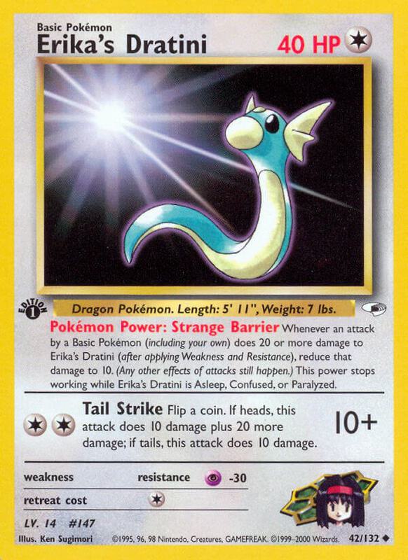 Erika's Dratini Pokemon card from Gym Heroes