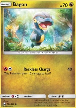 Bagon Pokemon card from Celestial Storm
