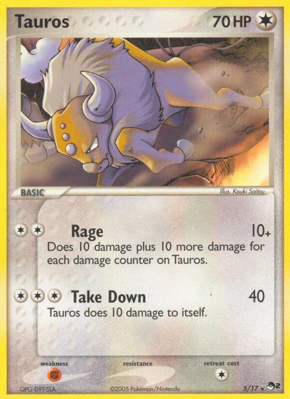 Tauros Pokemon card from POP Series 2