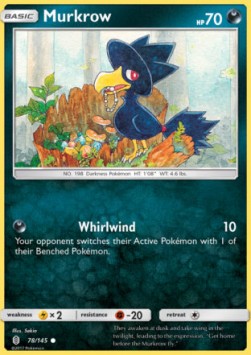 Murkrow Pokemon card from Guardians Rising