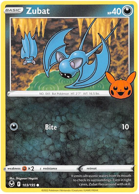 Zubat Pokemon card from Trick or Trade BOOster Bundle 2023