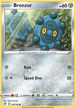 Bronzor Pokemon card from Rebel Clash