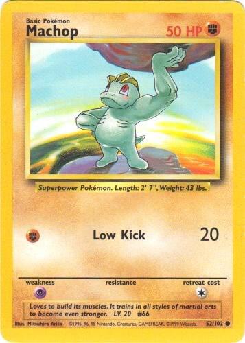 Machop Pokemon card from Base Set