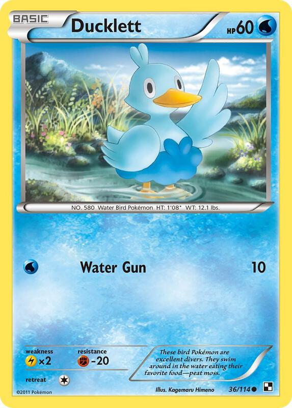 Ducklett Pokemon card from Black and White