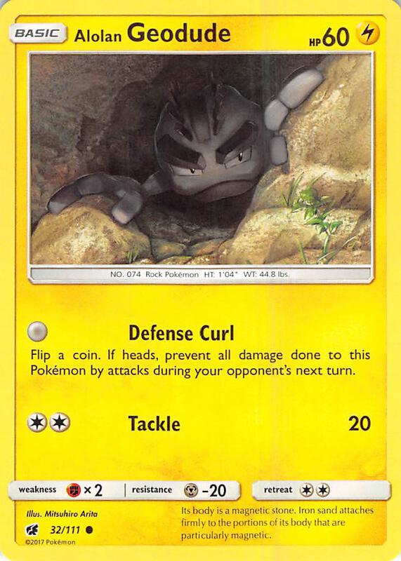 Alolan Geodude Pokemon card from SM - Crimson Invasion