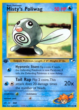 Misty's Poliwag Pokemon card from Gym Heroes