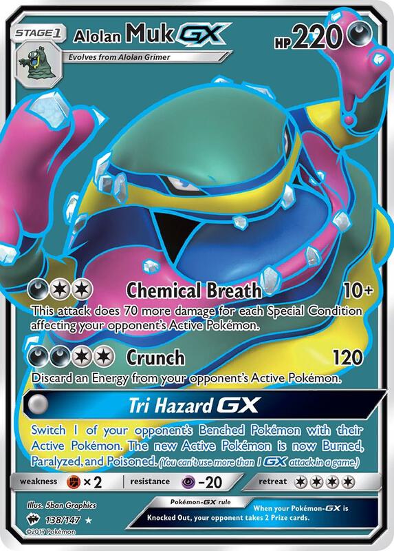 Alolan Muk GX (Full Art) Pokemon card from SM - Burning Shadows